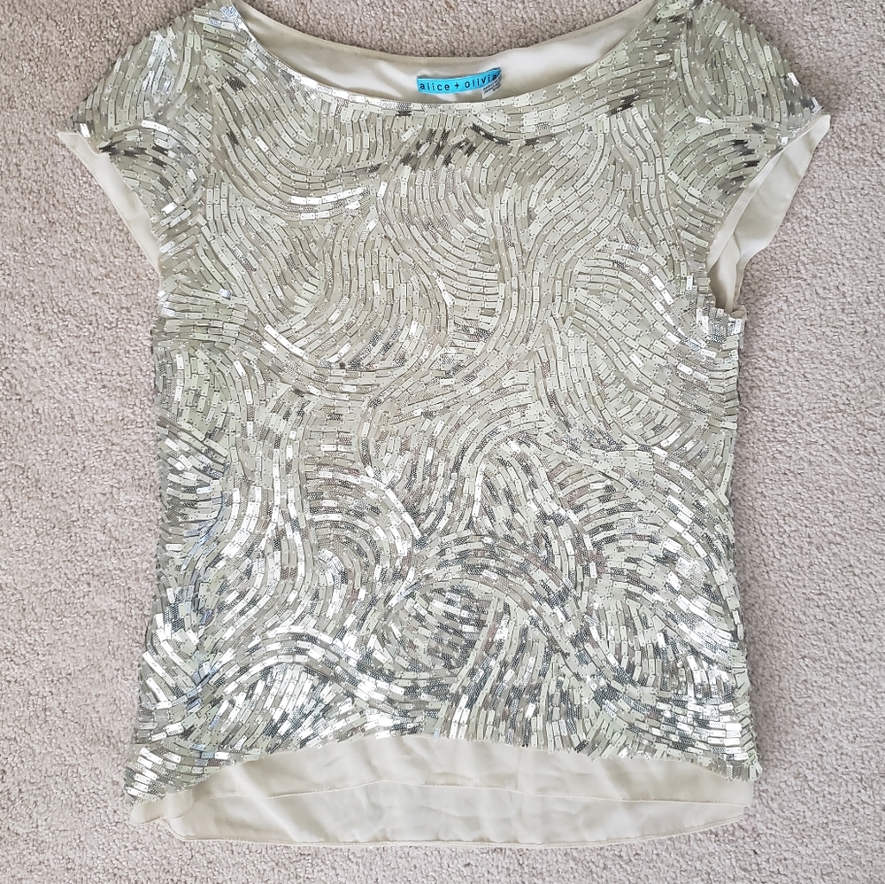 Alice + Olivia sequined top - size XS